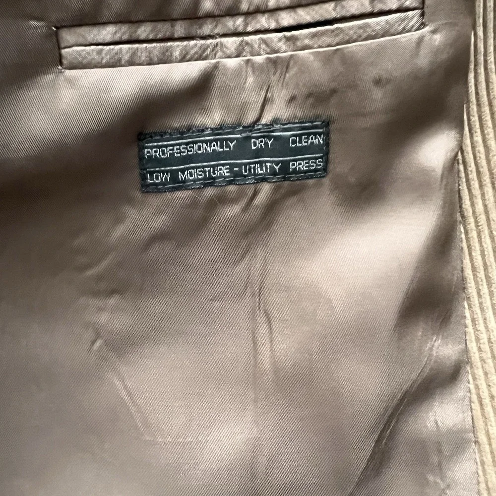 Vintage Men's David Taylor Corduroy Blazer Tan Brown 2 Button Sport Coat 46L y2k